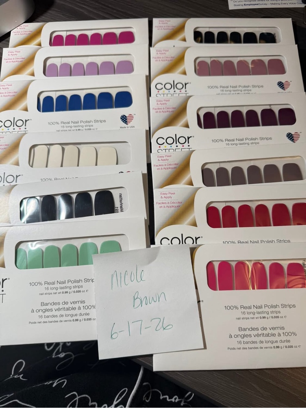 12 New Color Street Assorted Women's Nail Polish Strips - Multiple Colors